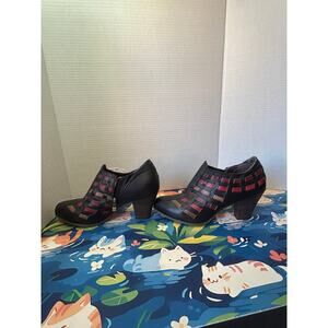 L'Artiste Spring Step Black & Red Brilliance Dress Pump Leather Bootie Size 41